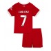 Günstige Liverpool Luis Diaz #7 Babykleidung Heim Fussballtrikot Kinder 2023-24 Kurzarm (+ kurze hosen)